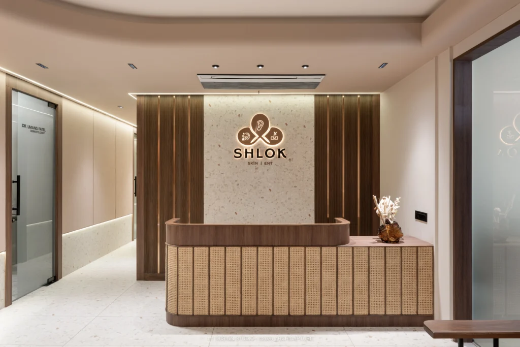 Shlok Skin & ENT Clinic: A Harmonious Blend of Warm Minimalism and Clinical Precision in Ahmedabad